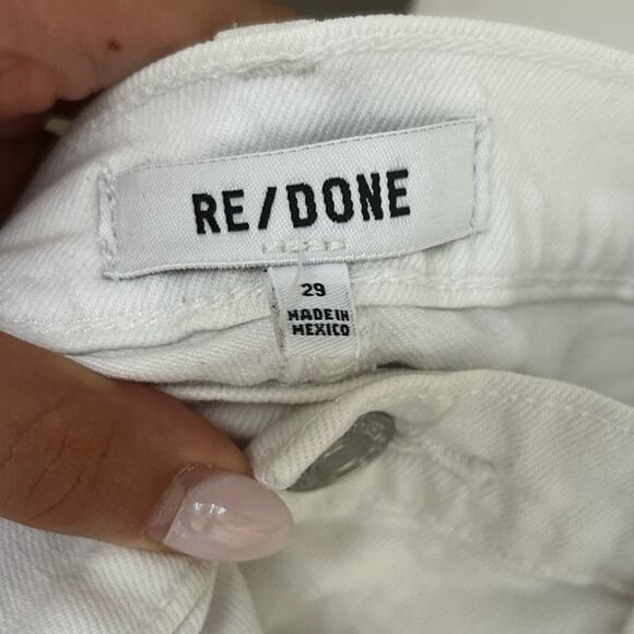 Re/Done 70s High Waisted Crop Boot Jeans White Size 29 Gently Used Quiet Luxury - Picture 4 of 9